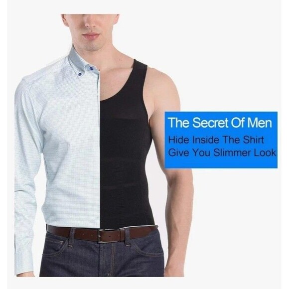 COOFANDY Men's White XL Compression Shirt Slimming Body Shaper Vest Gym Workout - Picture 8 of 9